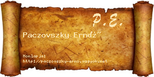 Paczovszky Ernő névjegykártya